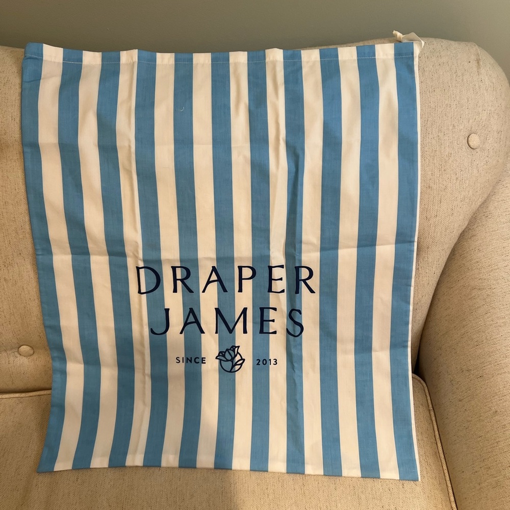 Draper James Large Handbag DustBag | Never Used | Blue & White Striped